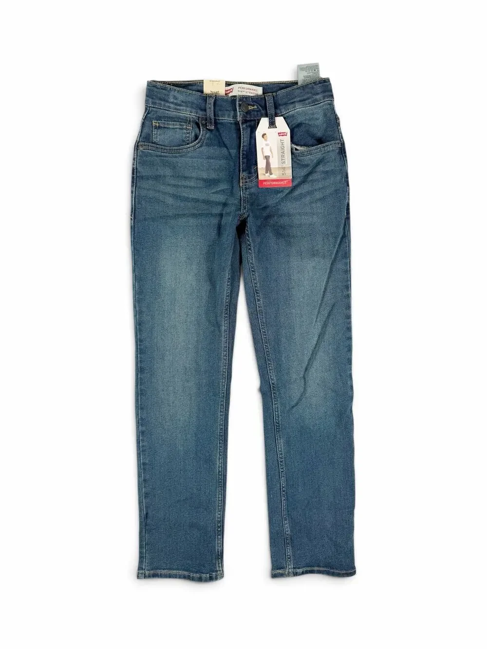 NEW Levi’s 514 Straight Performance Boys Medium Wash Jeans Size 12 Regular 26x27